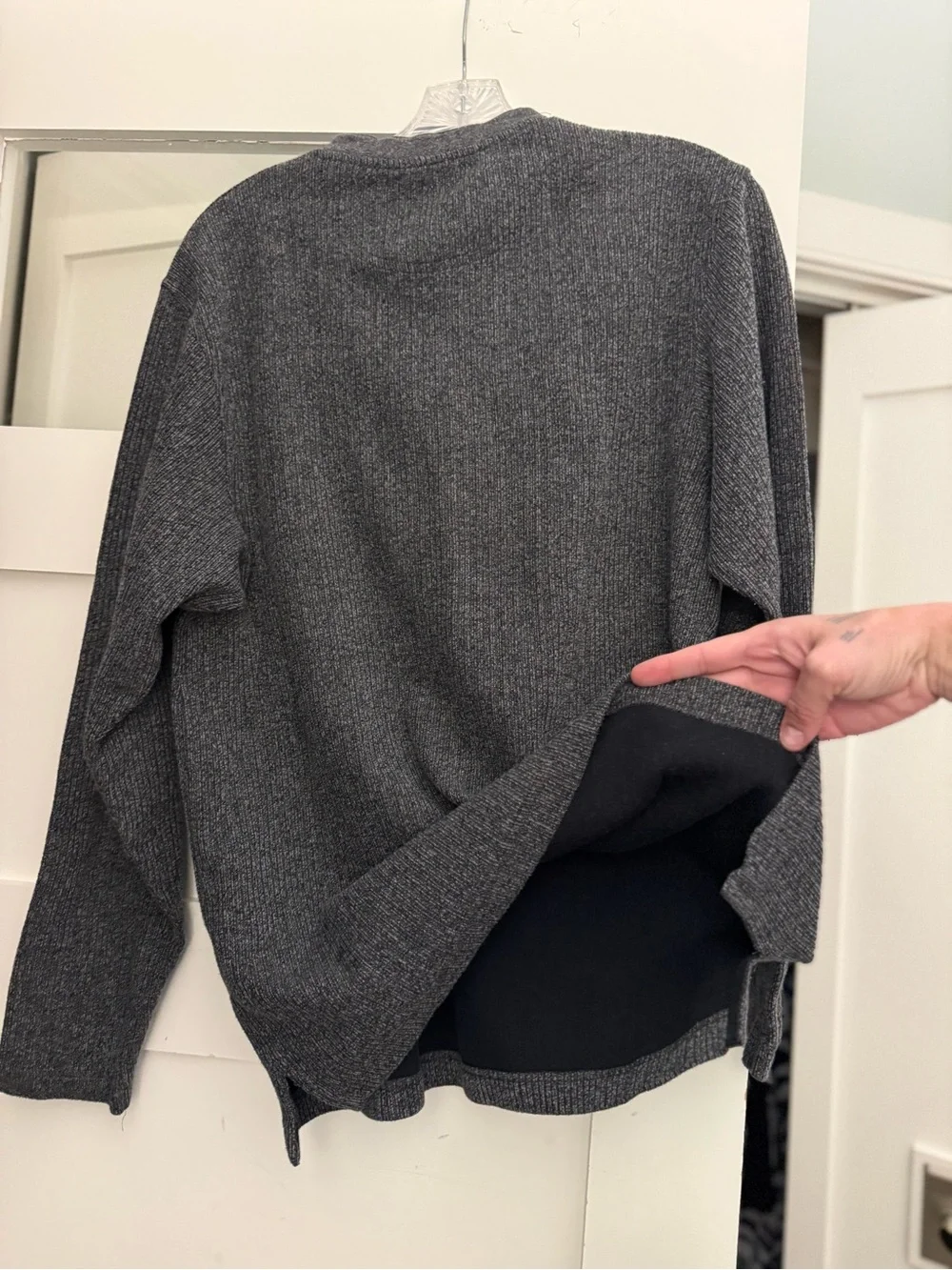 Unisex Haggar Classic V-Neck Dual Collar Gray Sweater shirt
